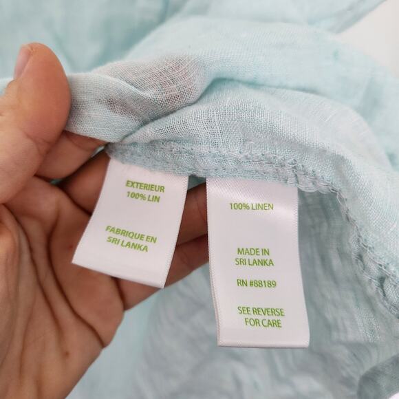 Lilly Pulitzer Linen Tunic Top XS Light Blue Beach Minimalist Retro Coastal - Picture 4 of 8